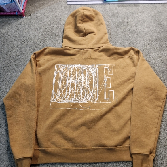 Rhude Scribble Hoodie Tan Size Medium Boxy Streetwear Y2K - Picture 5 of 7